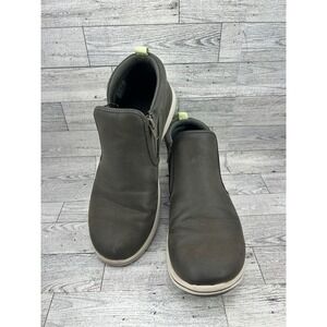 Clarks Cloudsteppers Women Gray Brown Leather Side Zip Ankle Boots Shoes Sz 10W